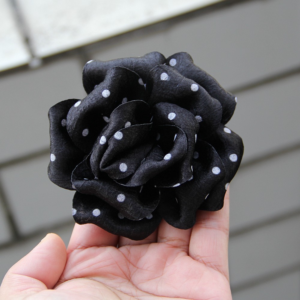 9cm New Three-dimensional Rose Flower polka dot rose headwear accessories