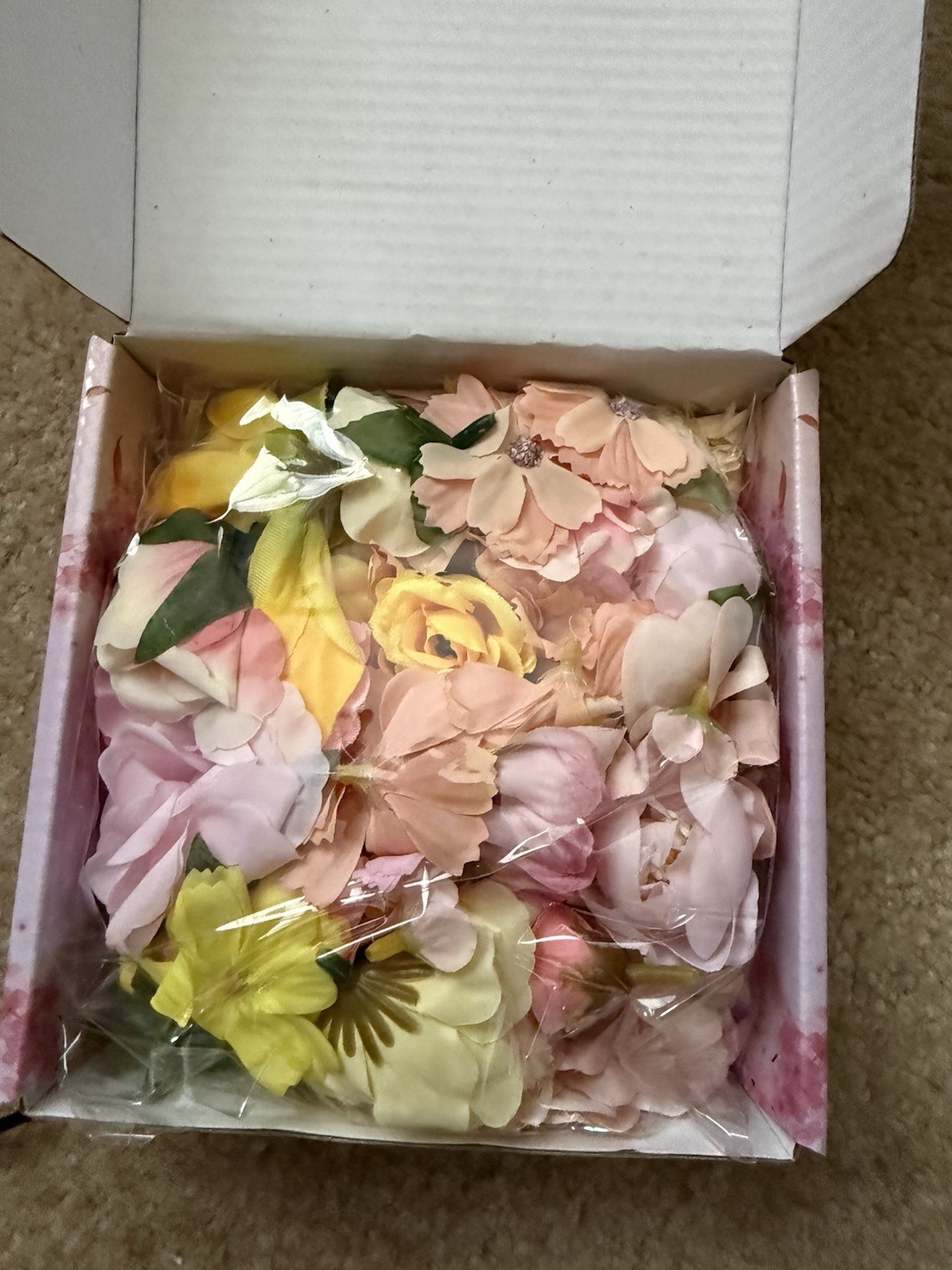Fake Flower Heads Mini Artificial Flower Yellow Pink Faux Dahlia