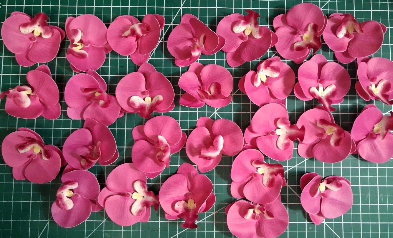 Artificial Silk Phalaenopsis Flower Heads, Fake Butterfly Orchid Heads for We…