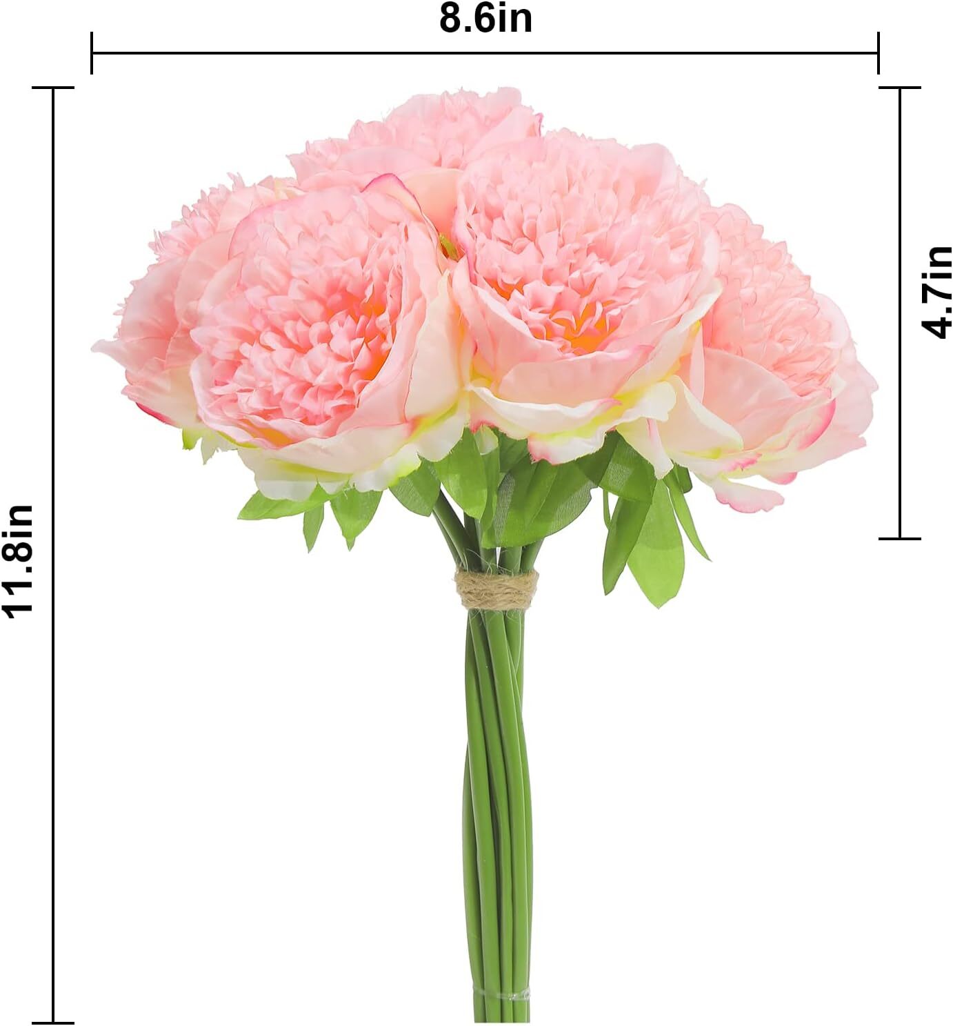 2 bunches of 10 artificial peony silk flowers Party Decoration (milky white)