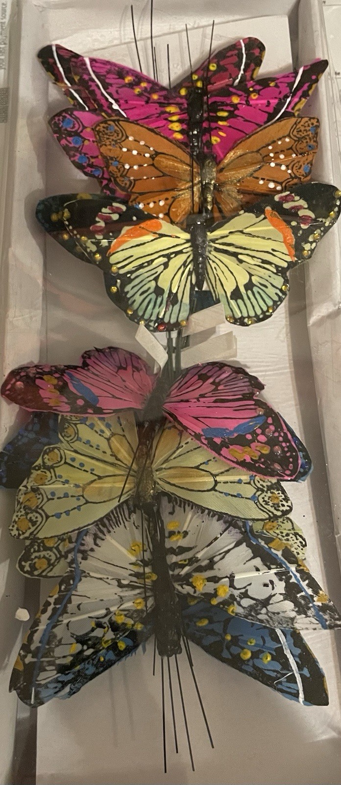Butterfly Picks – Set of 12 – Vibrant Assorted Colors – Craft Butterflies Button