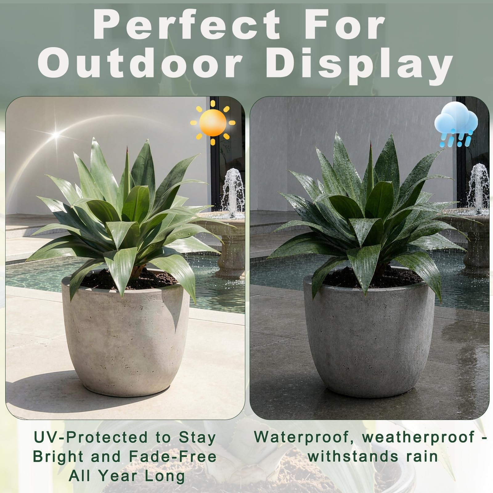 Best Artificial Agave Plants Outdoor,28″ UV Resistant Fake Silk with 23 Lifelike