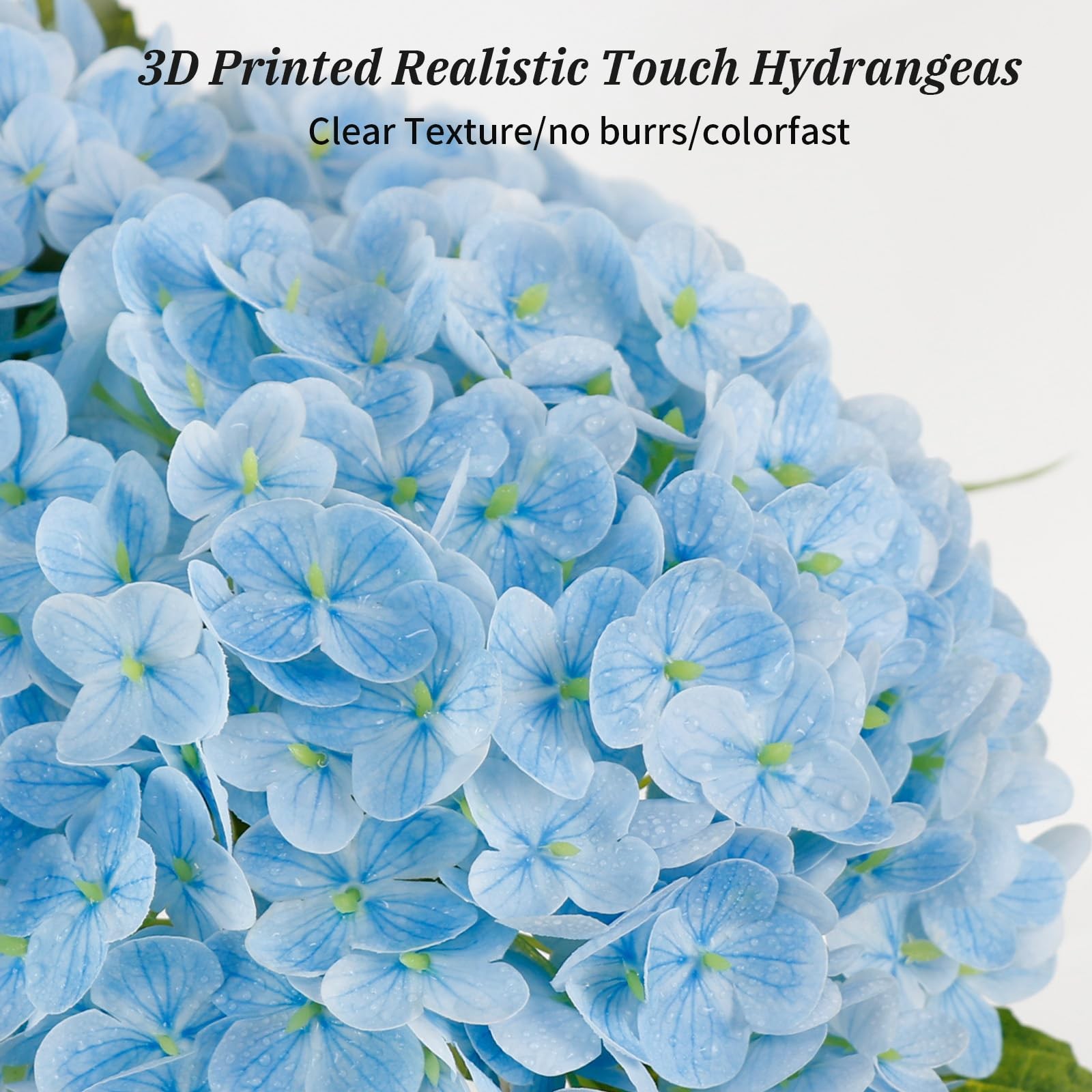 Hydrangea Artificial Flowers,4 Pcs Real Touch Hydrangea Flowers with 3 Pcs Bu…