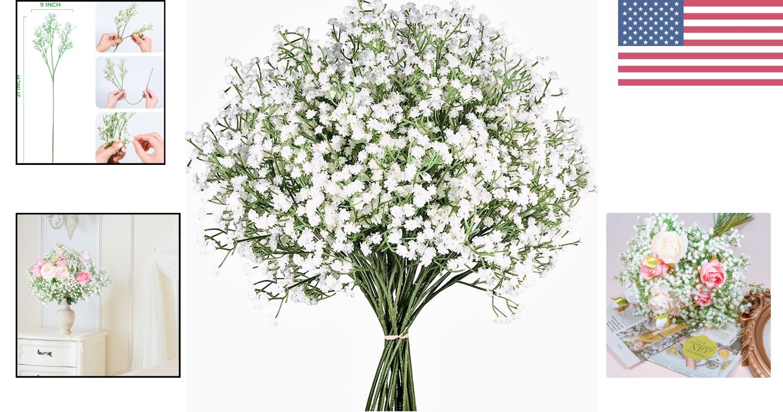 Versatile 12 Pcs White Gypsophila – Wedding & Home Decoration Essentials