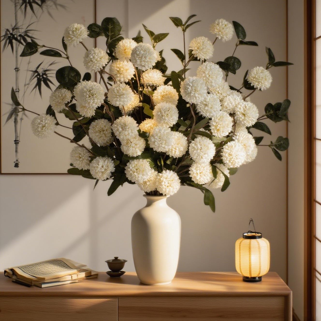 10pcs Long Stem Artificial Flowers with Eucalyptus for Vase,20″ Tall Fake Sil…