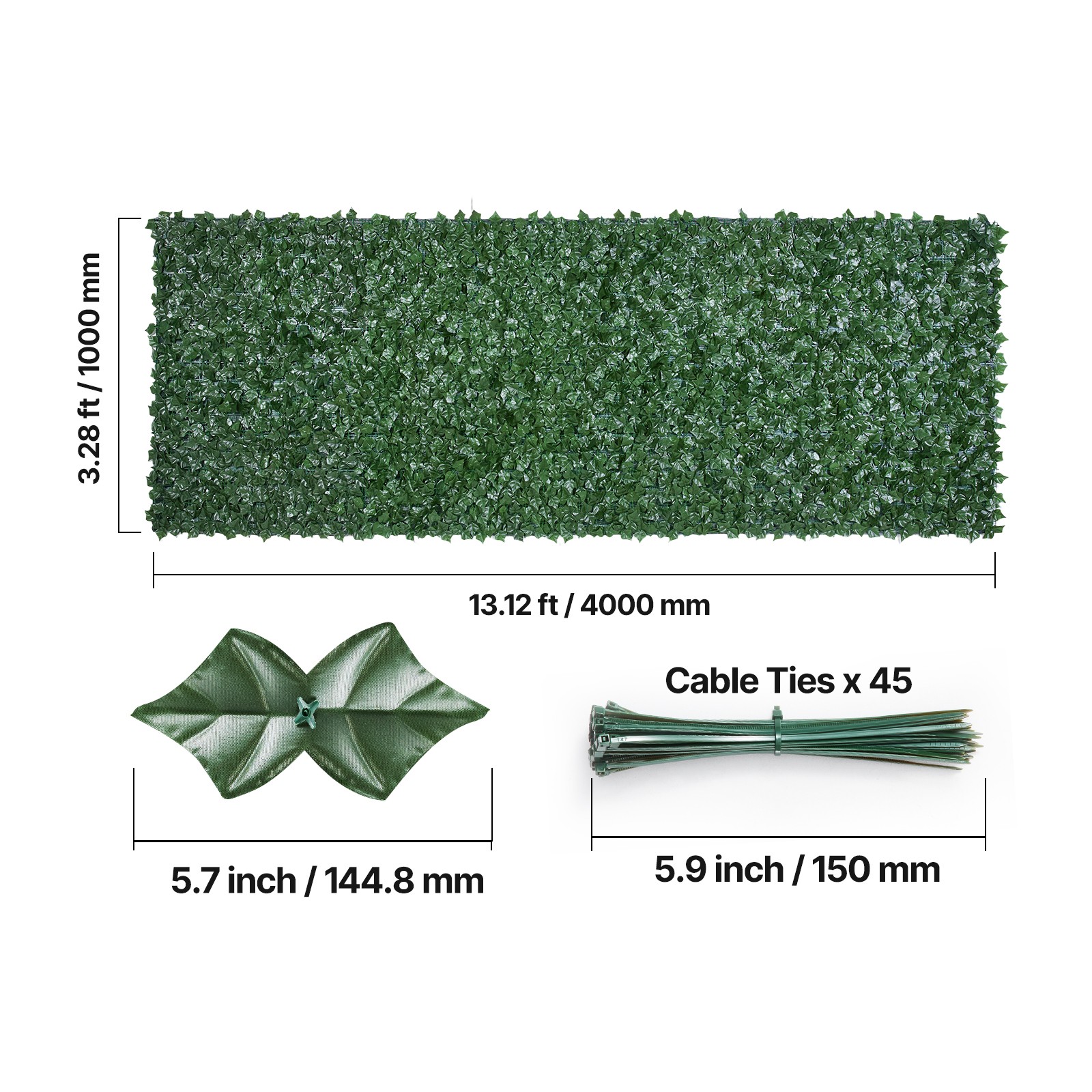 Uimoso 39″x158″ Artificial Faux Ivy Leaf Fence Screen with Mesh Cloth Backing