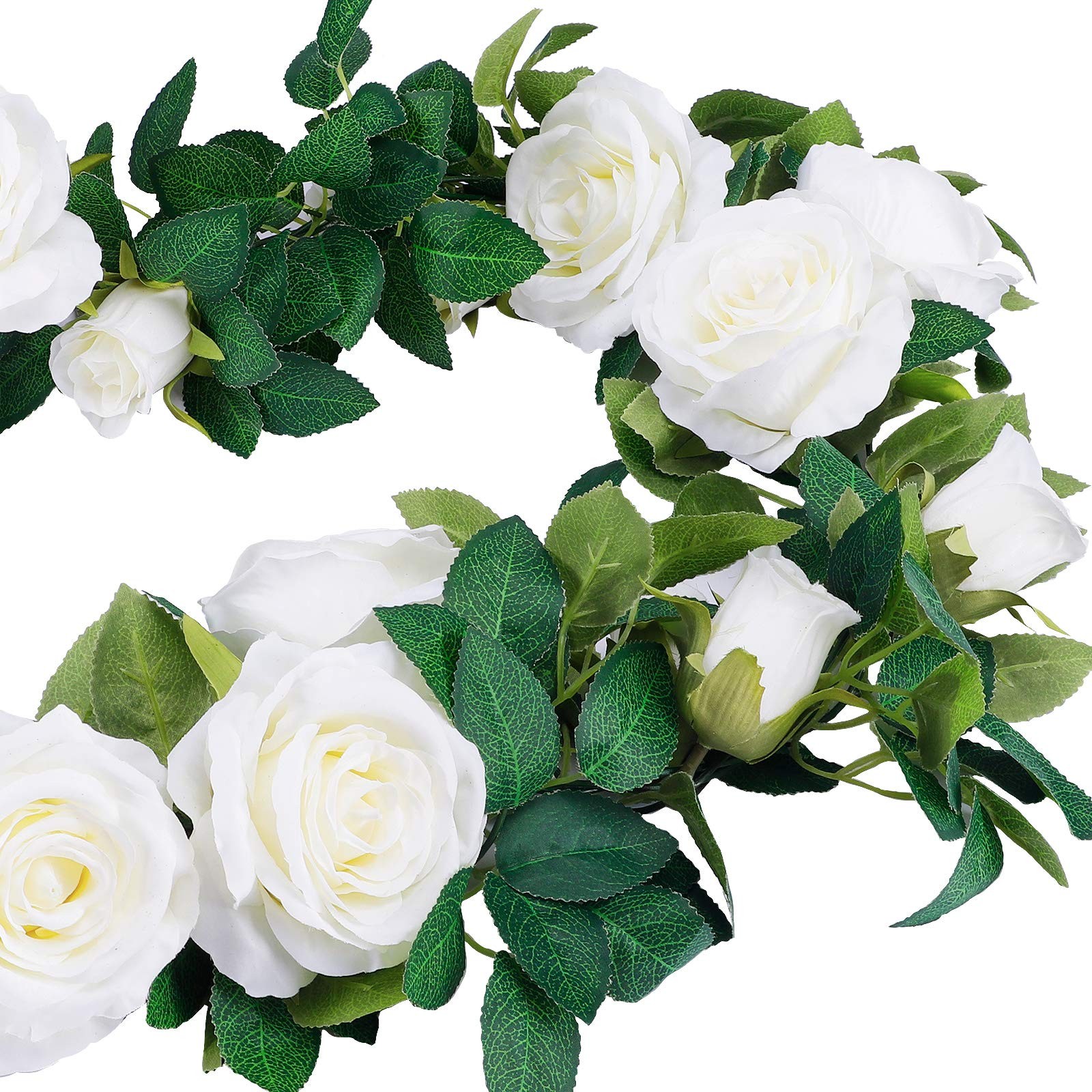 TELDRASSIL 4Pcs26 FT Artificial Rose Vine Fake Flower Garland Fake Silk Rose …