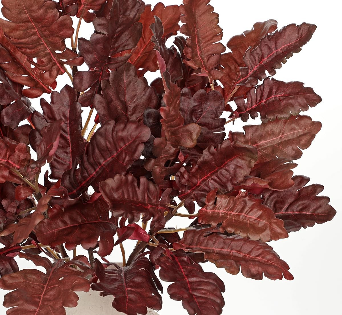 Faux Oak Leaf Branches 5 Pcs Fall Leaf Stems for Vases, 18″ Burgundy Fall Ste…