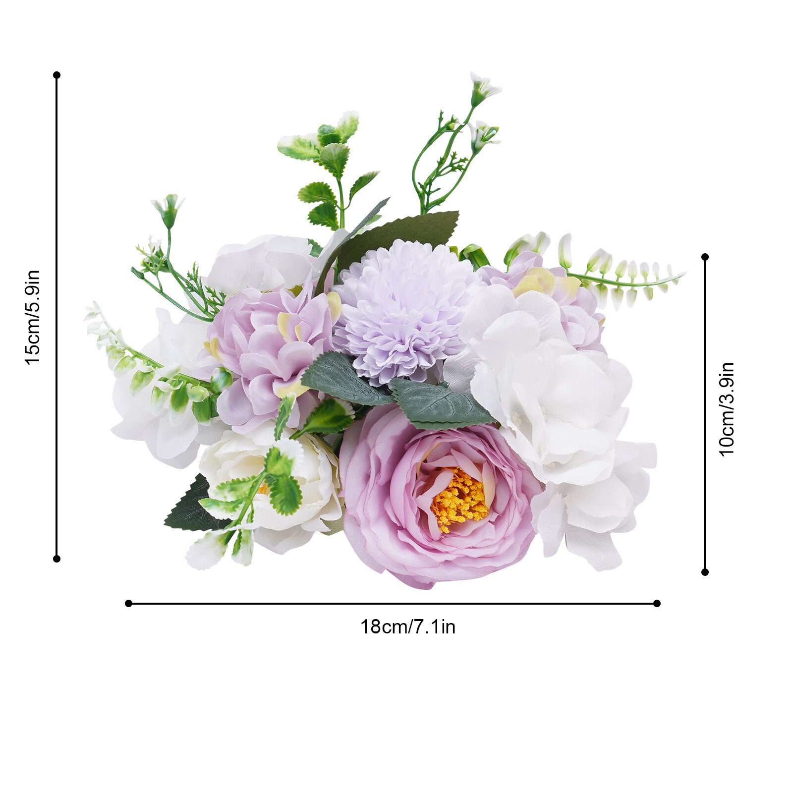 10 Set Artificial Hydrangea Camellia Flowers Silk Bouquet Party Wedding Decor