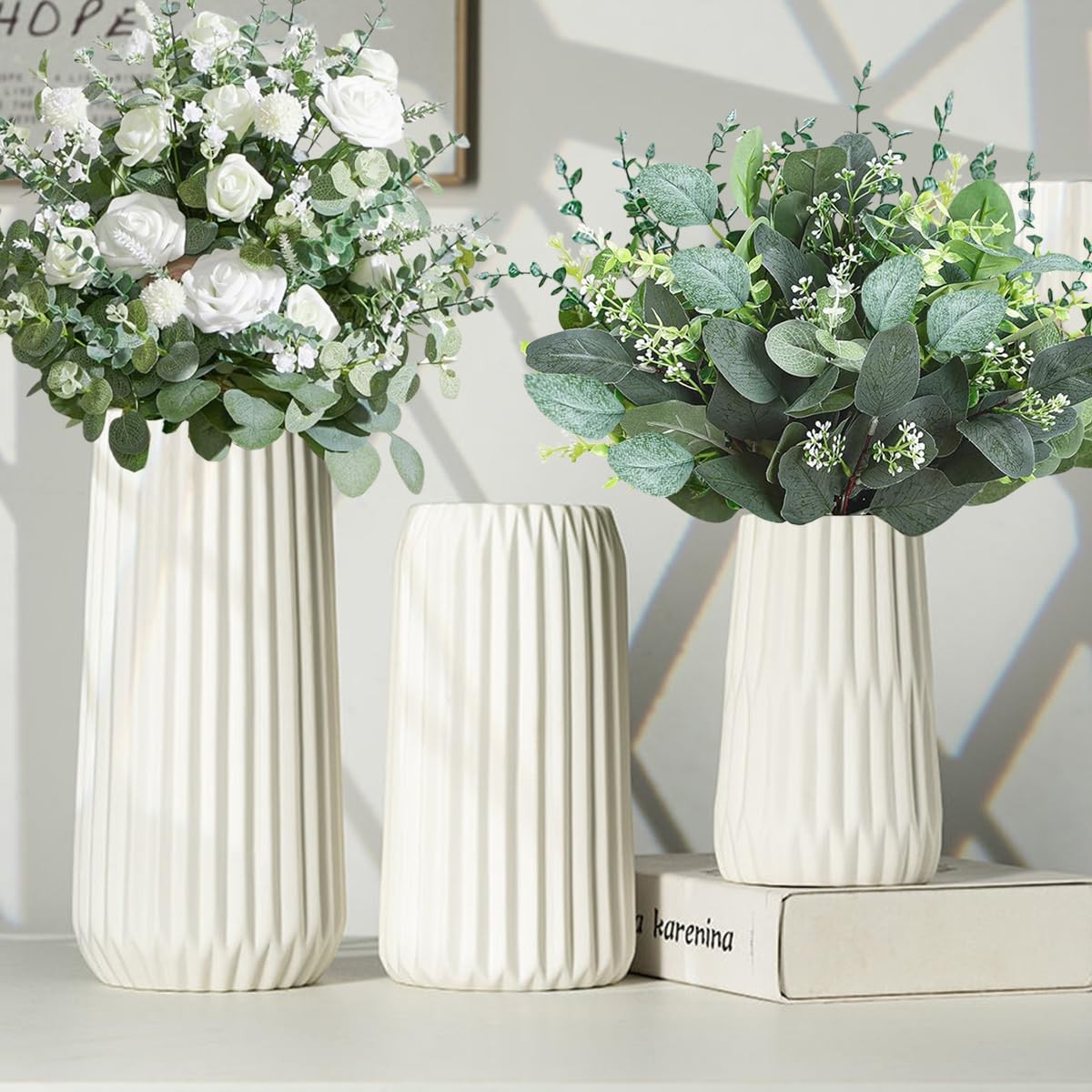 120 Artificial Eucalyptus Stems Silver Dollar Leaves Faux Green Wedding Decor