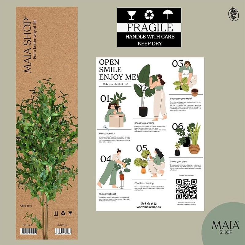Artificial Tree Faux Plant Indoor Home Decor 60in Easy Setup Black Pot Included