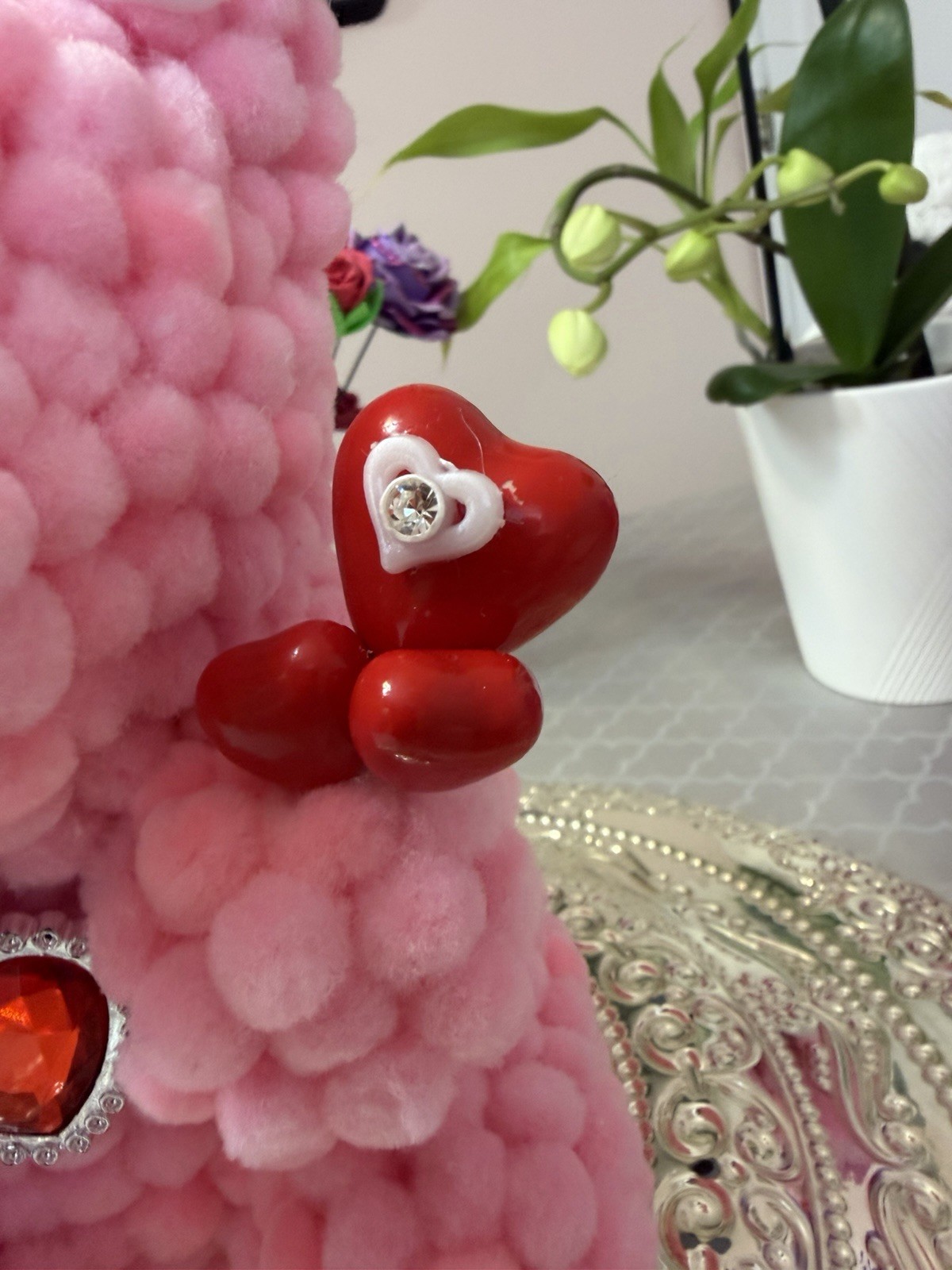 Adorable Pink Marshmallow Teddy Bear 9″-Unique Handmade Gift for Mother’s Day