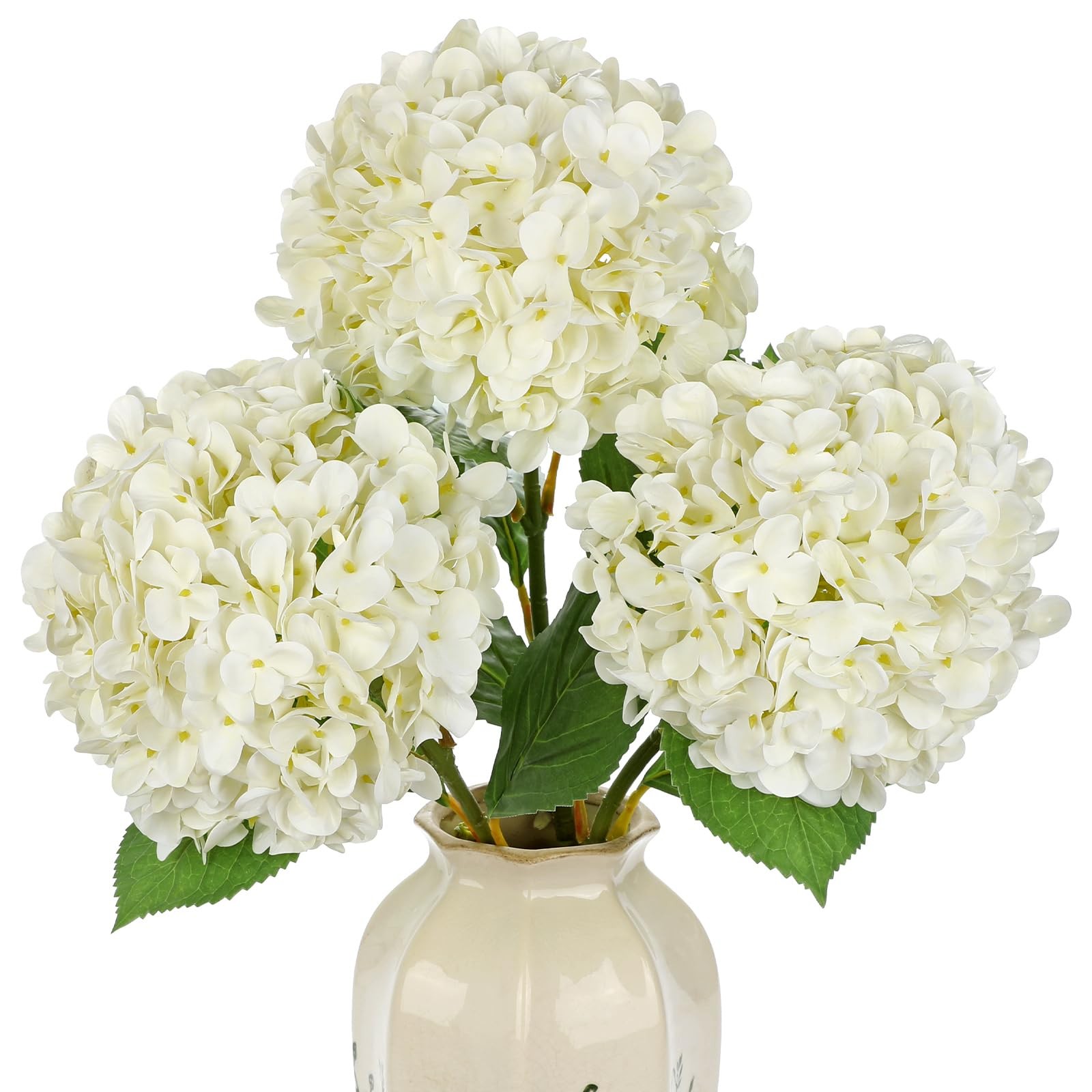 Large Real Touch Hydrangea Artificial Flowers with Stems, 8″ Full Bloom Fresh…