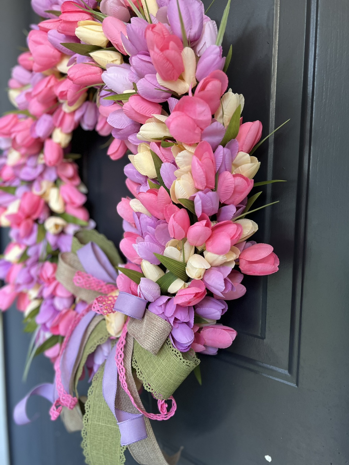 Tulip Wreath, Spring Wreath, Wreath For Mom, New Home Gift, Tulip Lover