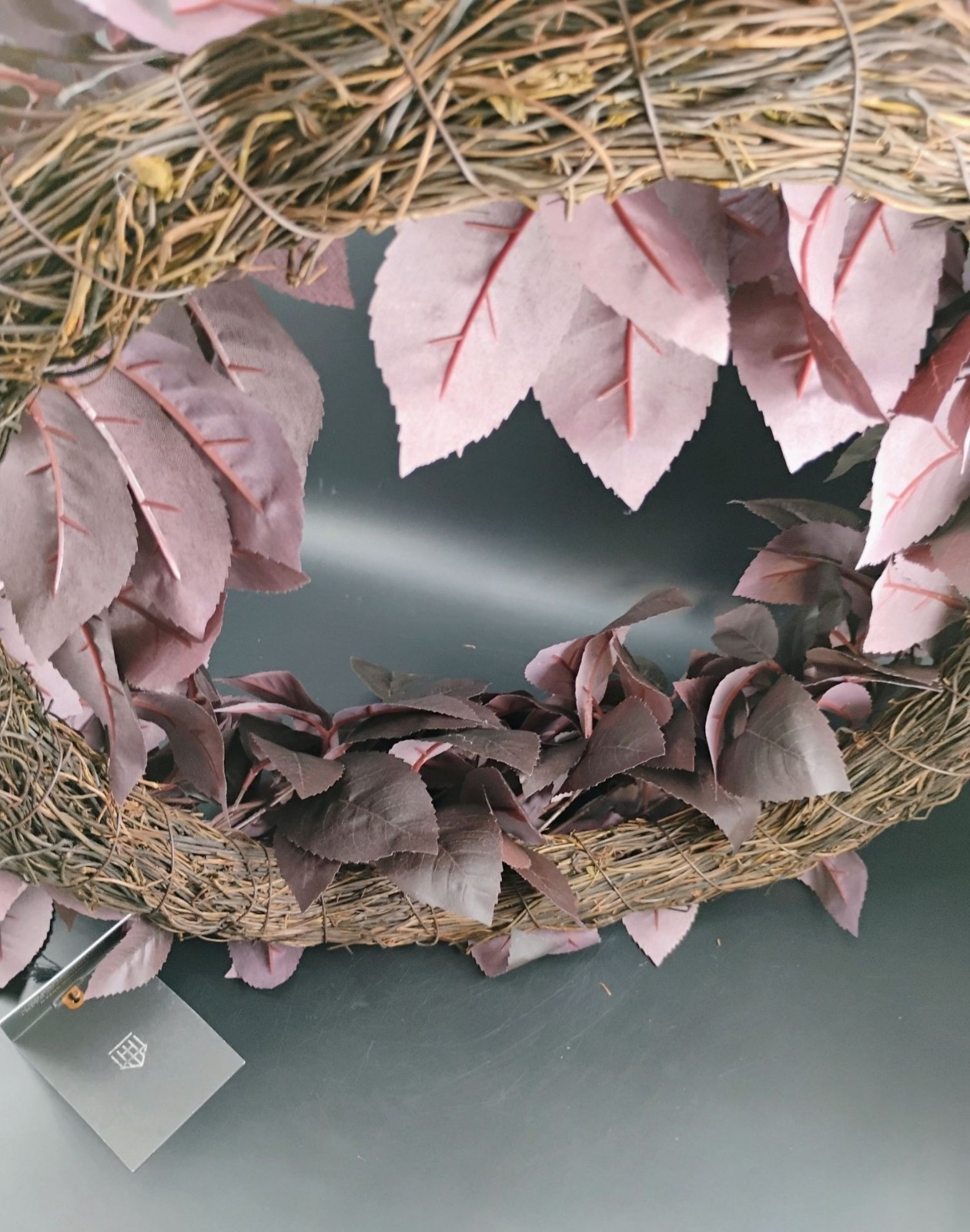 Wreath With Artificial Purple Leaves For Home & Event Decor