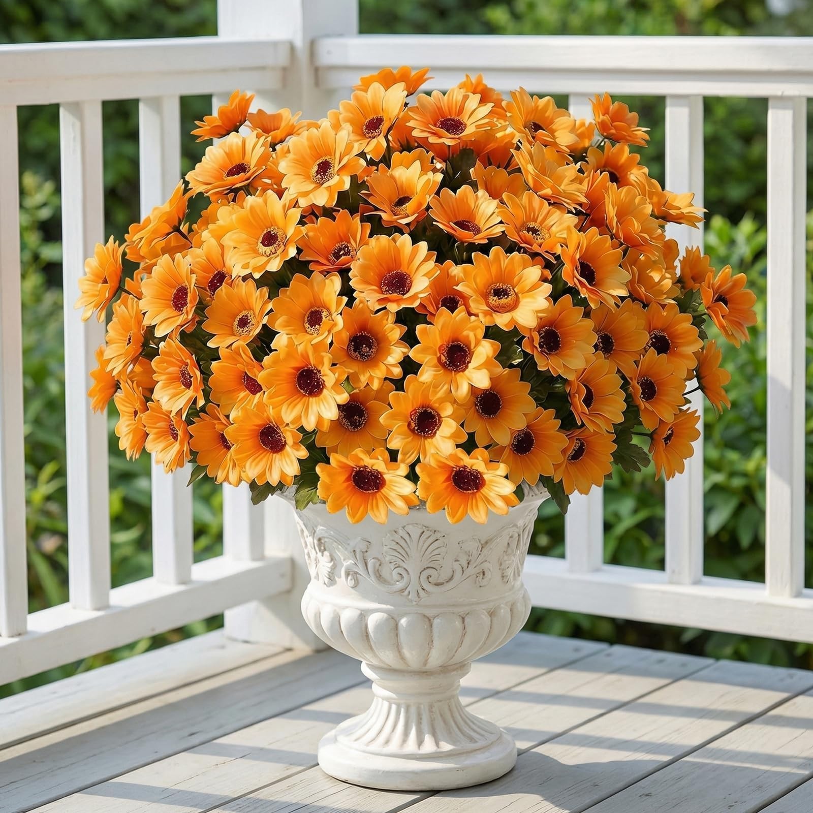 12 Bunches Sunflowers Artificial Flowers for Outdoors UV Resistant Fall Flowe…