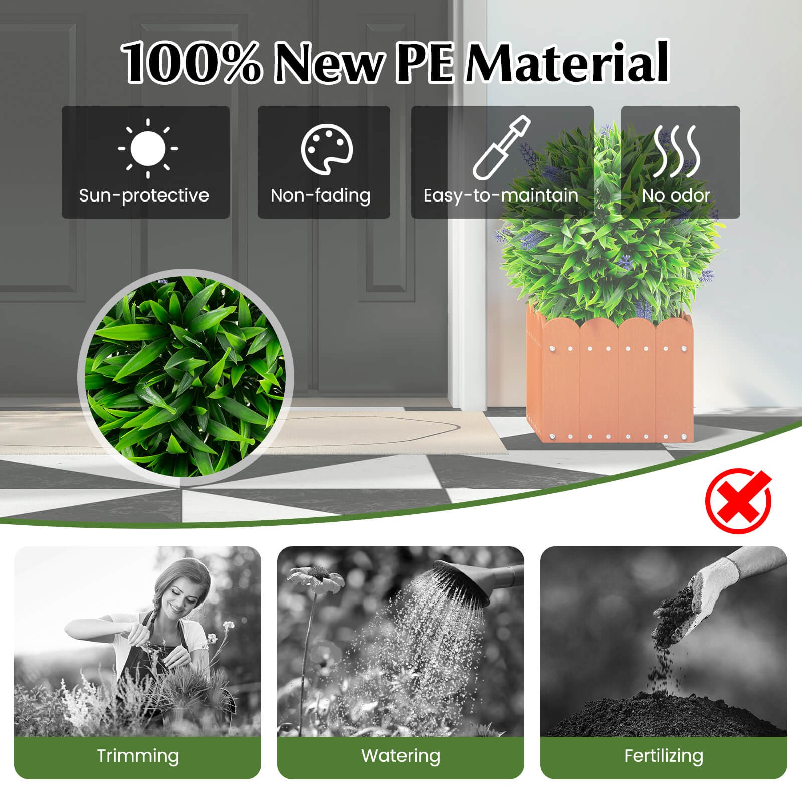Indoor Outdoor 2 PCS Artificial Lavender Topiary Balls w/ Flowers Sun-protective
