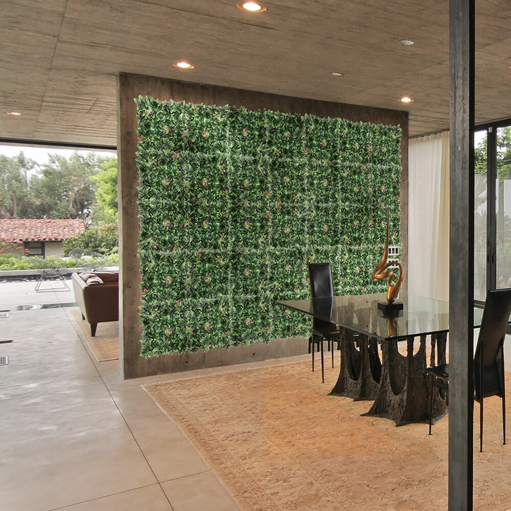 20″x20″ Artificial Faux Leaf Photinia Fence Screen Wall Decor Panel