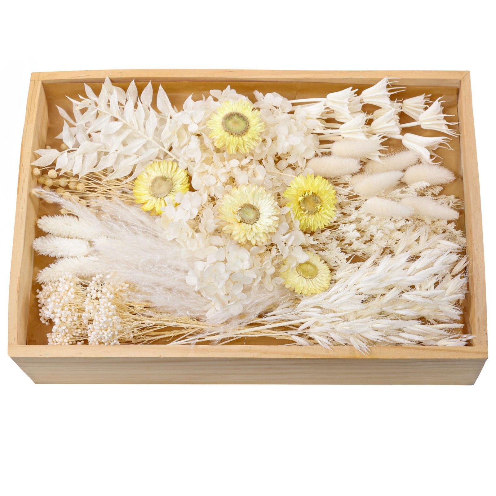 Natural Dried Flower Set, Bulk Dried Flowers with Stems, Dried Daisies, Dried…