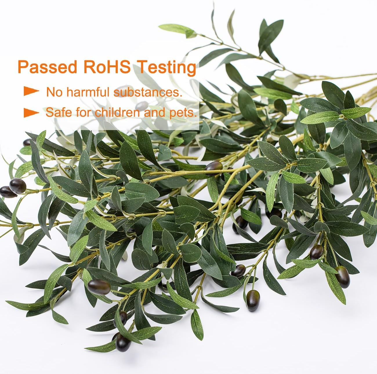 39 Inch Artificial Olive Branches for Vases, Fake Plants Greenery Stems with 222