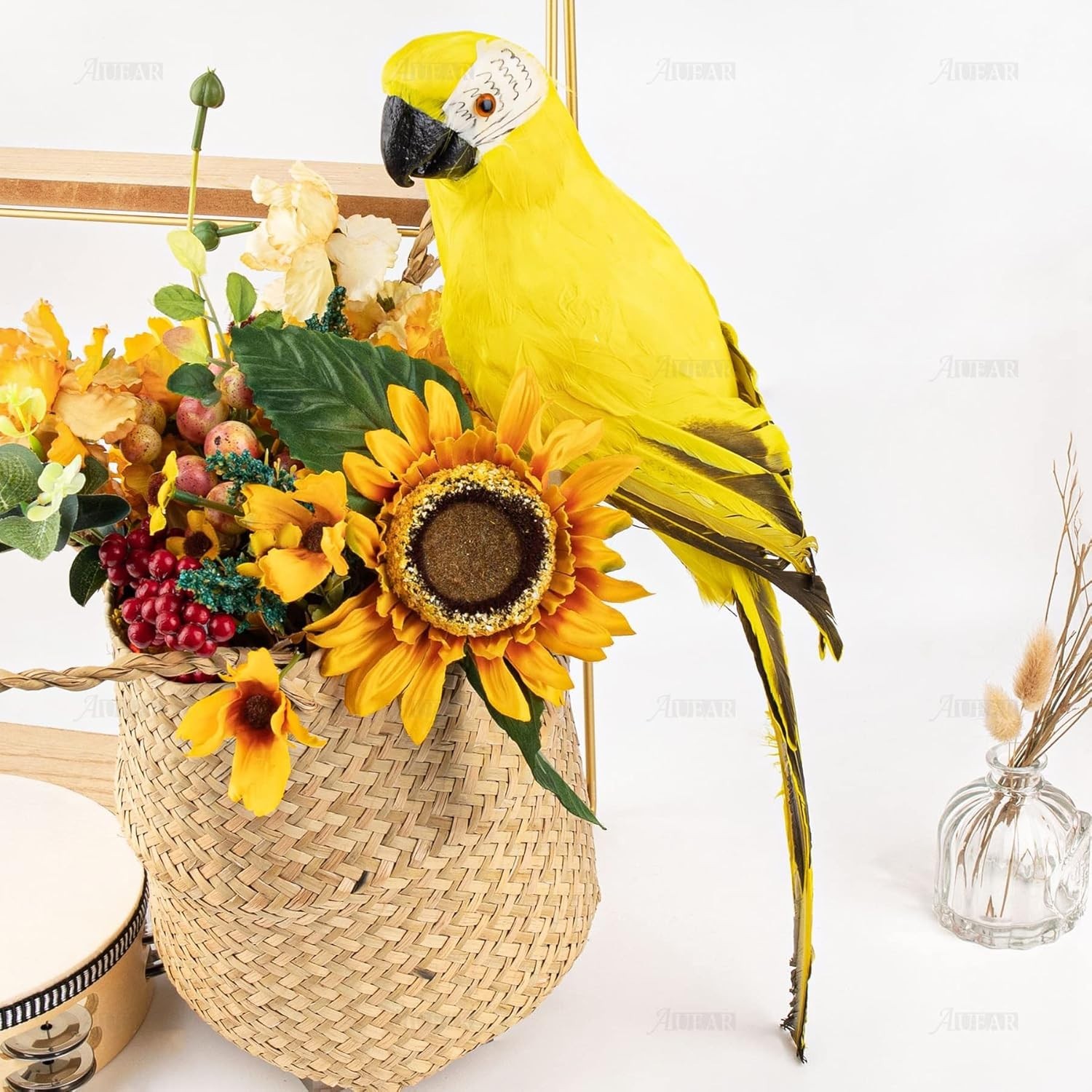 Artificial Big Bird Feathered Decoration