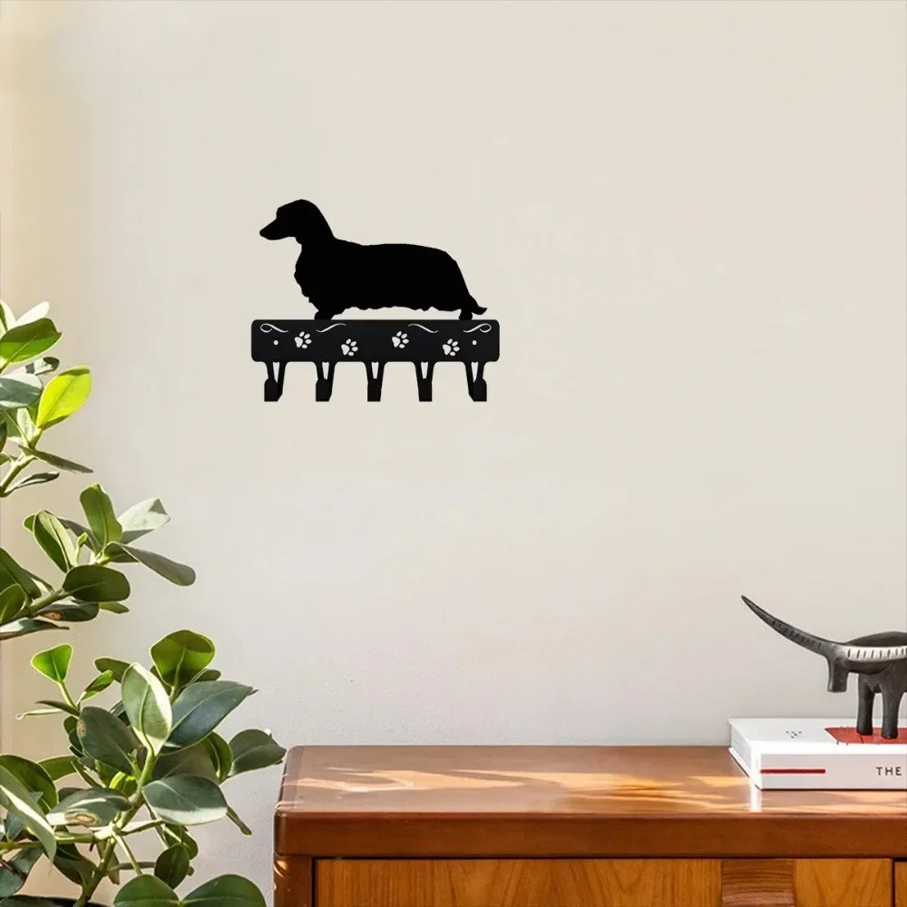6″ Metal Dog Key Hook Holder Towel Coat Storage Fashionable Iron Wall Organizer