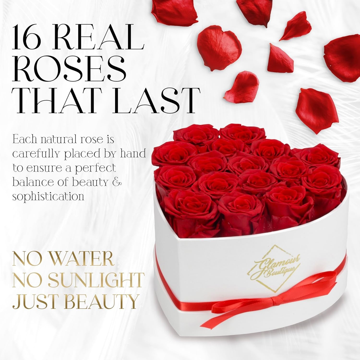 Preserved Roses in a Box Gifts Her Wife & Mom Rose Flowers Forever Decor