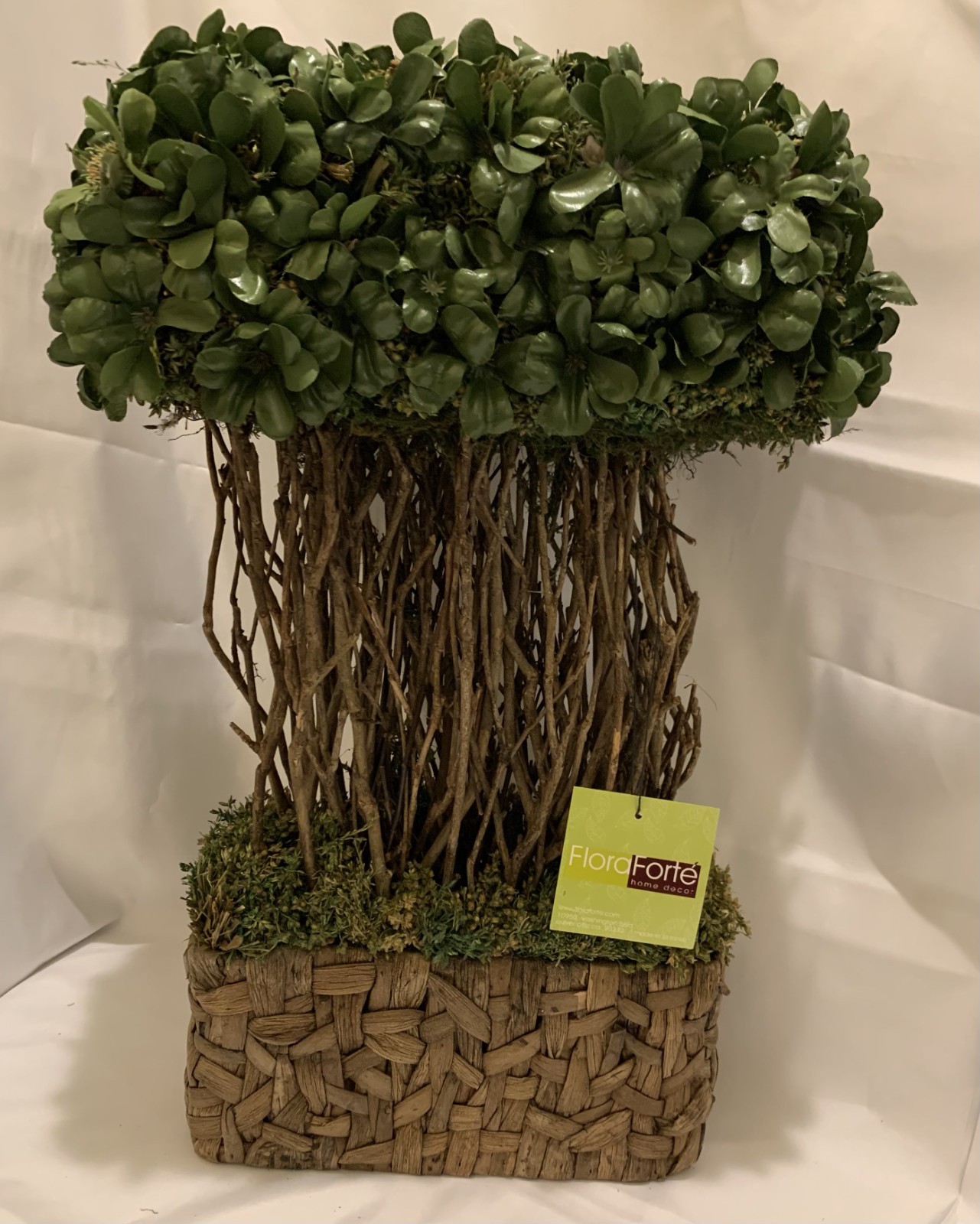 Tall Faux/Natural Topiary Arrangement in Woven Basket