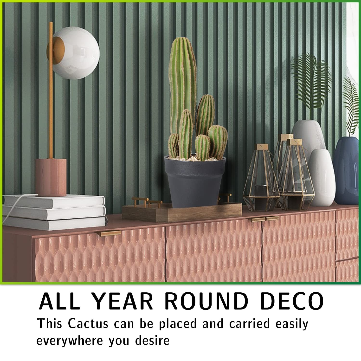 Artificial Cactus Fake Cactus 16 Inch Faux Cacti Plants for Home Garden Offic…