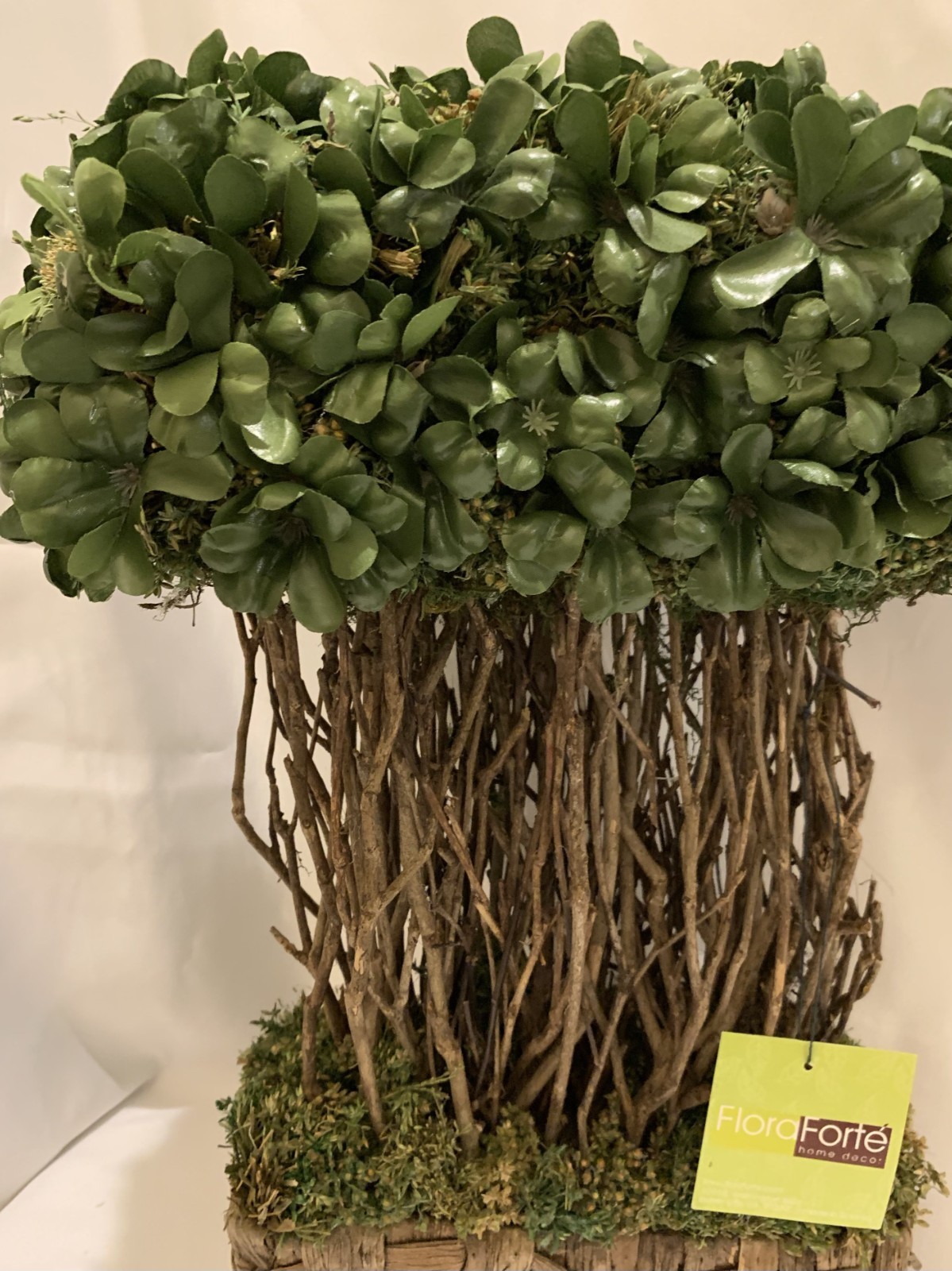 Tall Faux/Natural Topiary Arrangement in Woven Basket