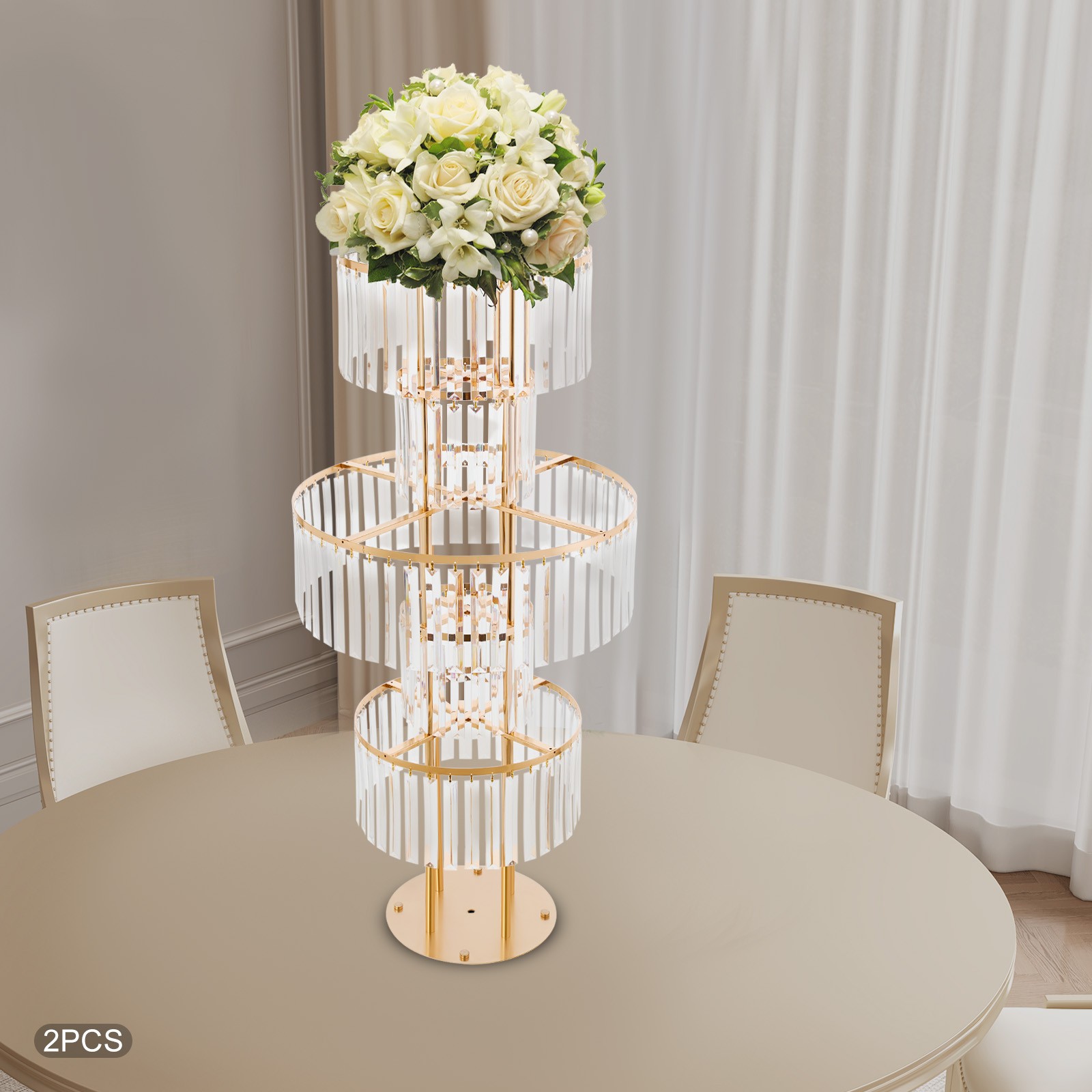 5 Tier 43.3 in Height Flower Stands 2PCS Flower Stands Crystal Flower Stands