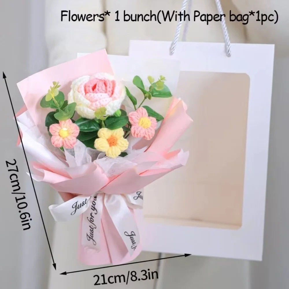 Crochet Daisy Flower Bouquet – Knit Floral Home Decor