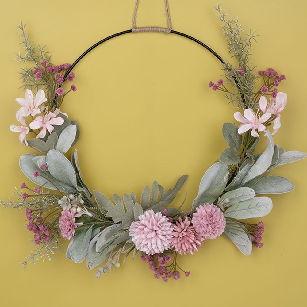 41cm Door Wreath with Dahlia and Green Leaves for Indoor and Outdoor Use