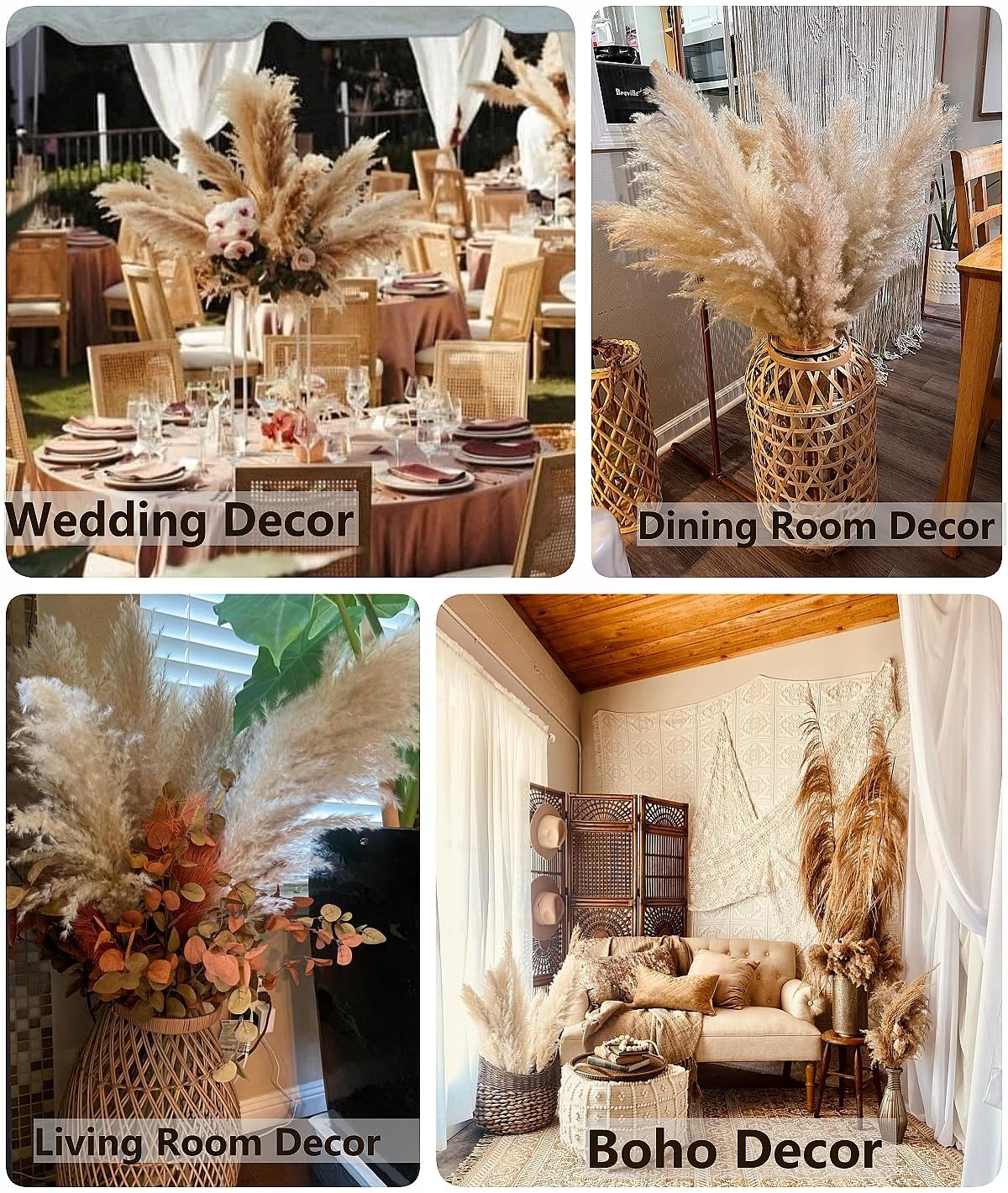 40pcs 40” Pampas Grass Tall Decor – Pompas Floral, Tall Pampas Grass for Flo…