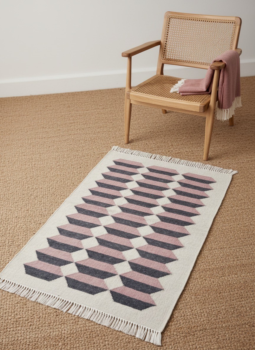Handwoven Wool Cotton Kilim Small Area Rug 2×3 ft mat