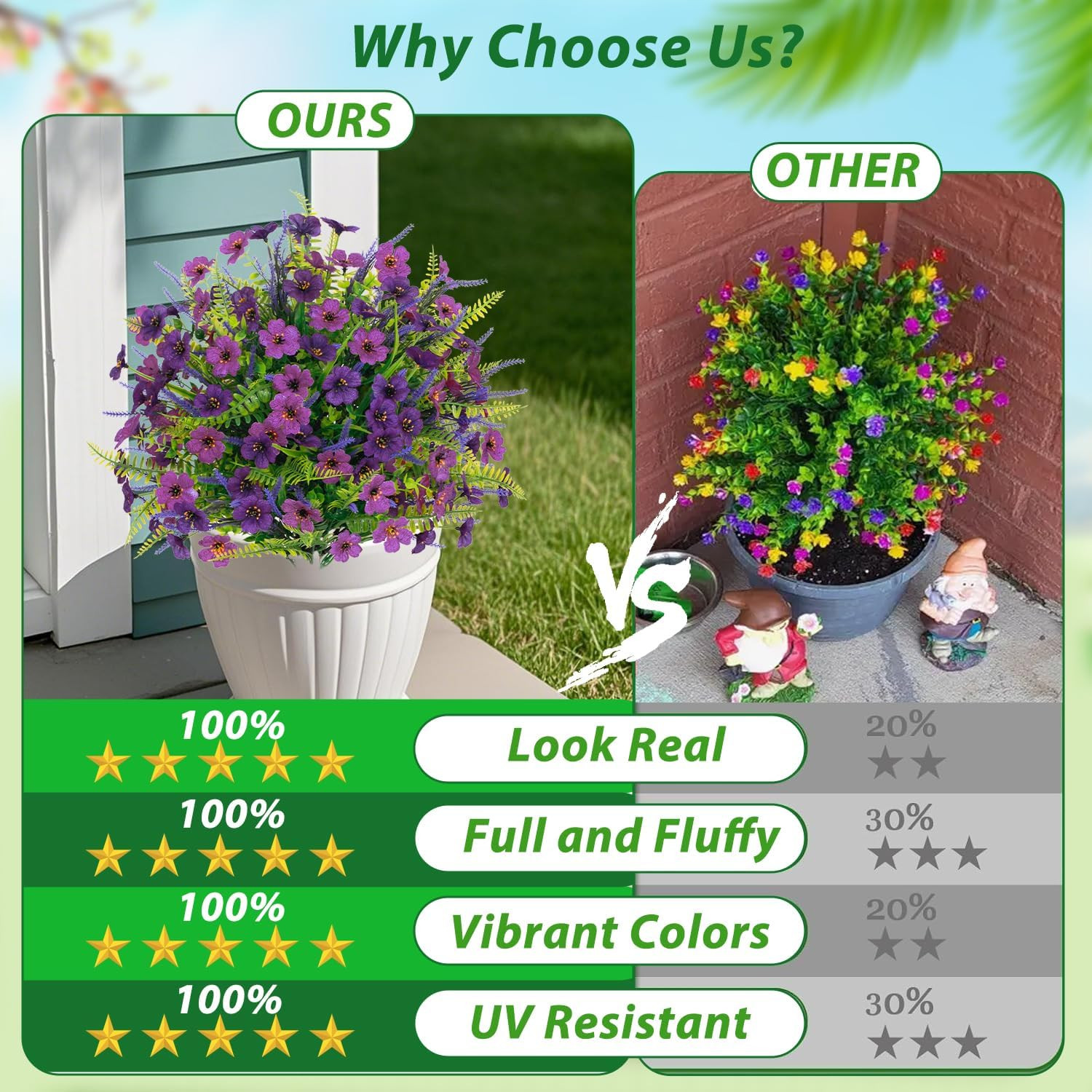 24″ Lavender Mums Topiary Ball Trees – 2 Pack UV Resistant Outdoor Decor