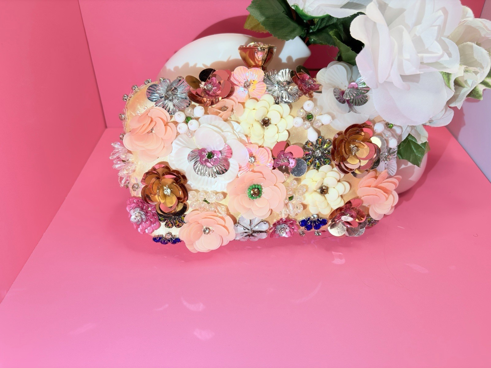 Artificial Rose Floral Arrangement & Centerpiece, Multicolor Mixed Materials
