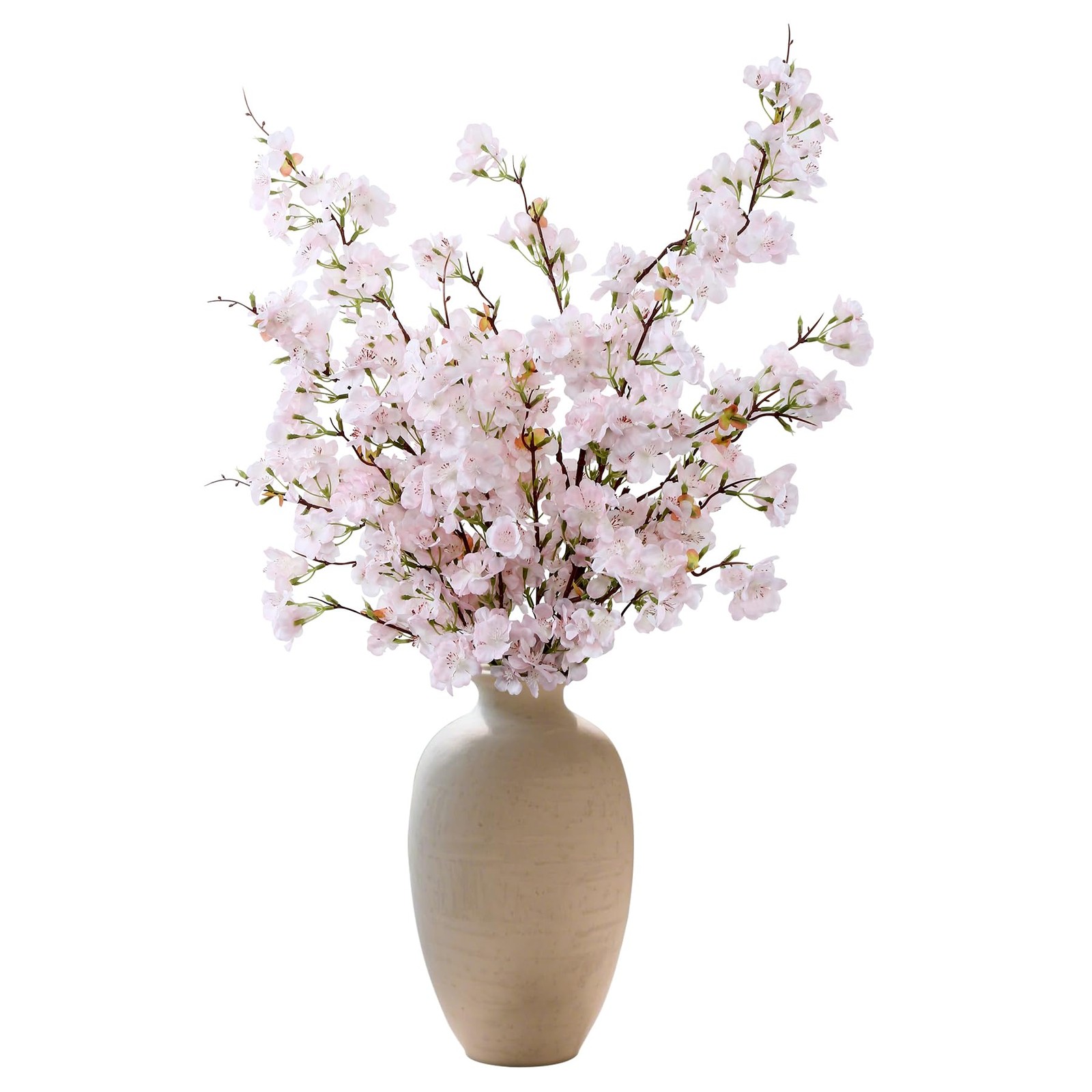 4pcs Silk Cherry Blossom Branches Artificial Flowers for Spring Tall Vase Dec…
