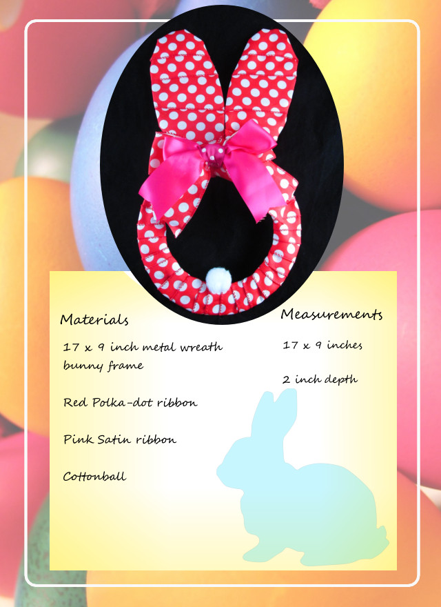 Polka-Dot Easter Bunny Ribbon Wreath