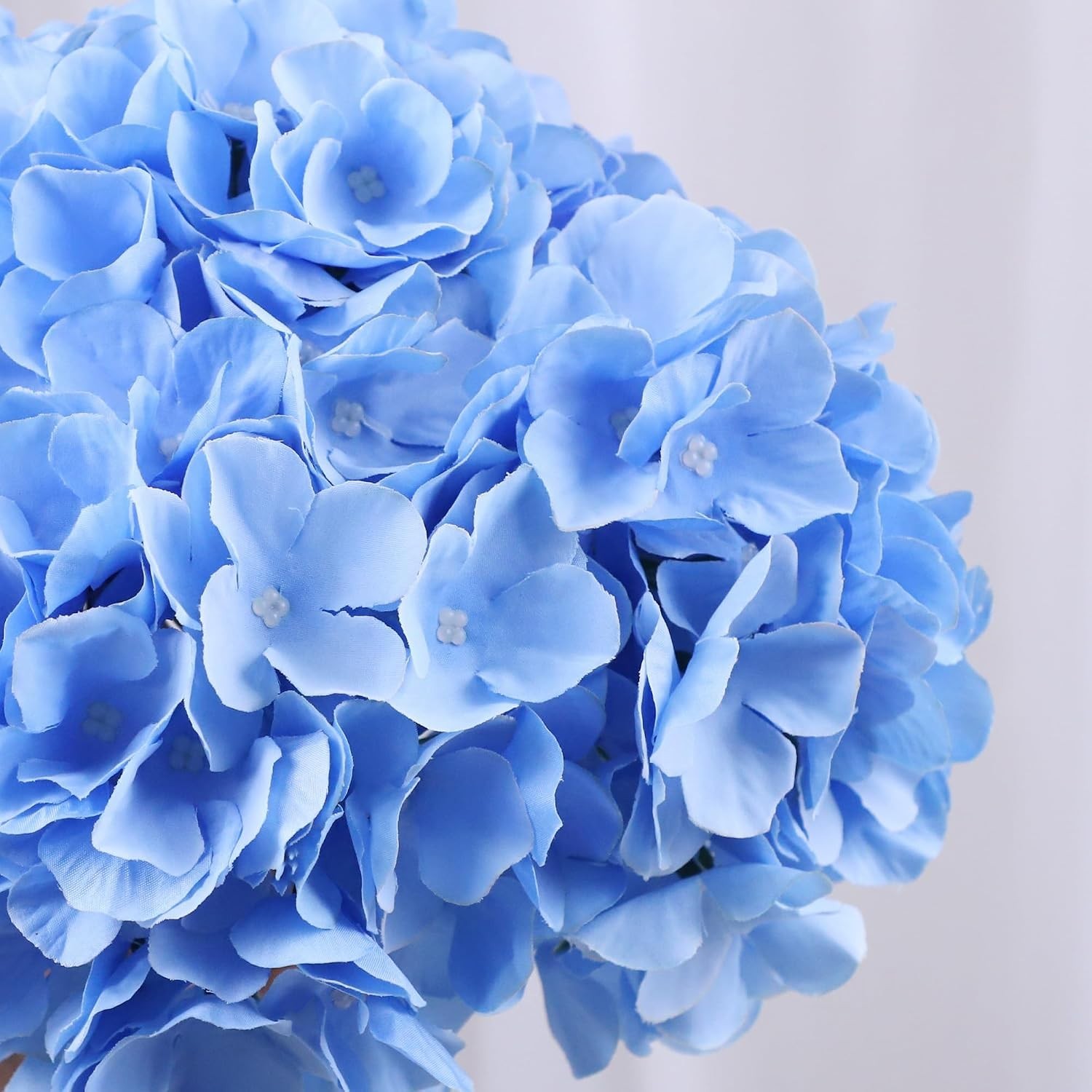65pcs Blue Hydrangea Silk Flowers for Wedding Decor