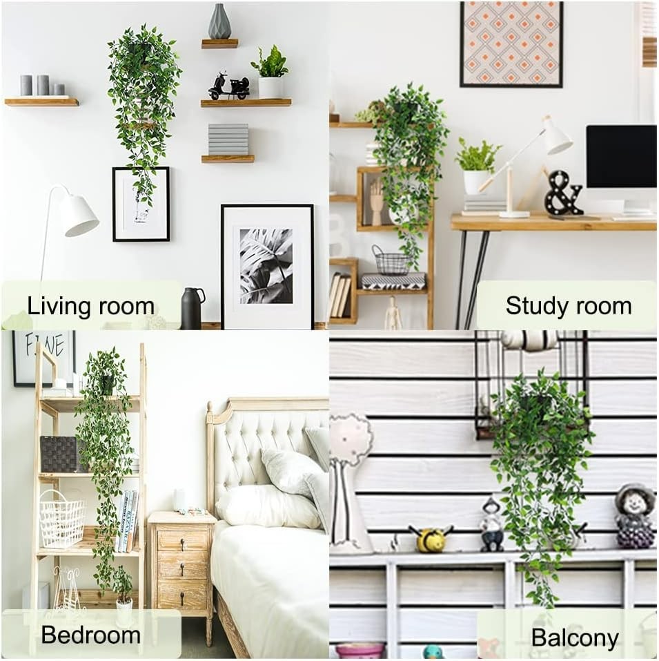 85cm Faux Ivy Hanging Plants in Pots – No Maintenance Greenery for Home & Office