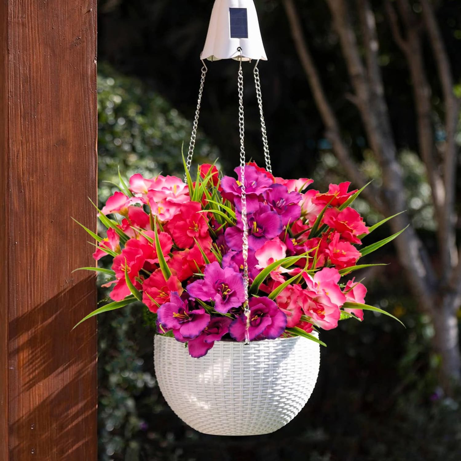 8 Bundles Artificial Hibiscus Flowers Outdoor Faux UV Resistant Fake Silk Plants