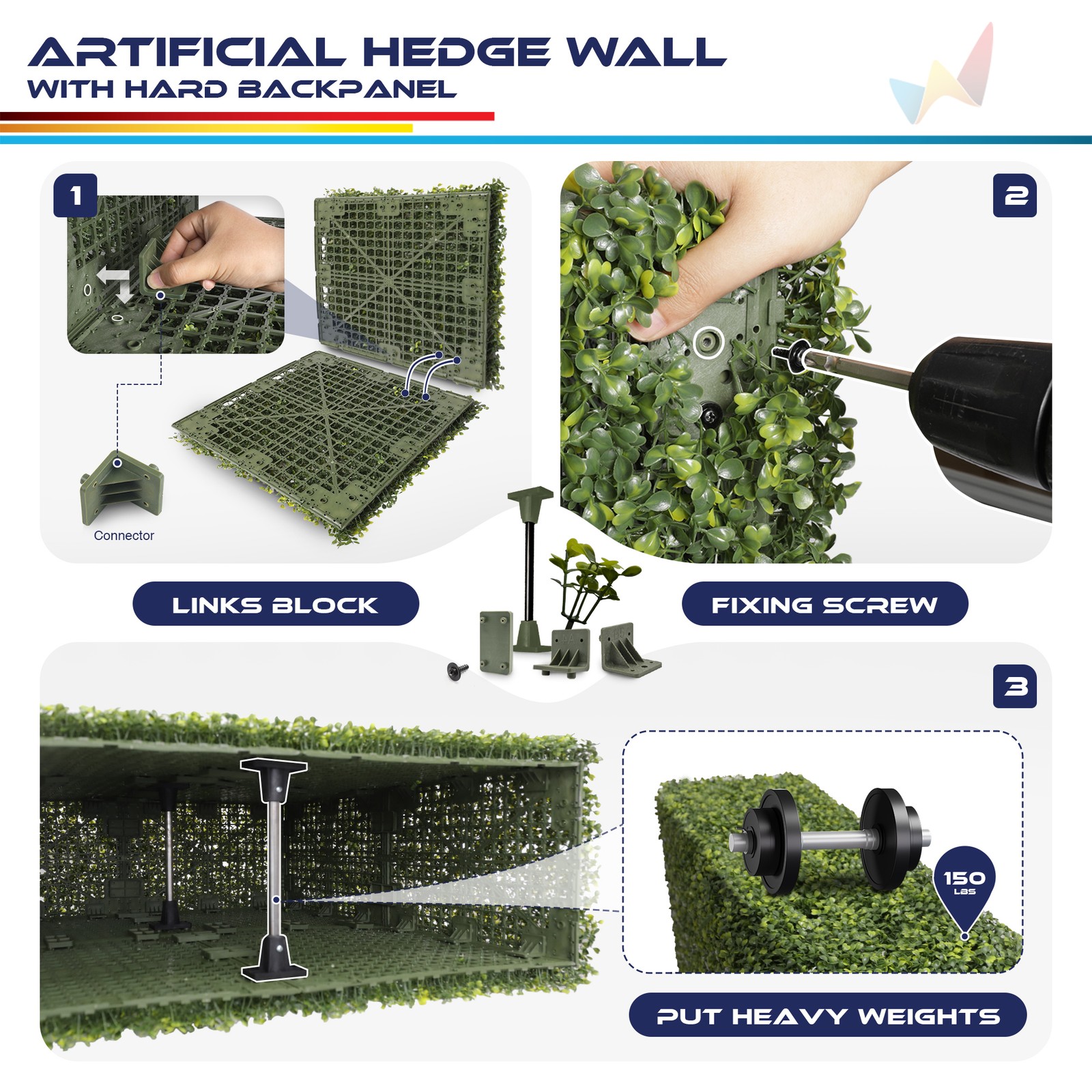 Artificial Boxwood Hedge Wall Greenery Fake Grass Outdoor Partition Wall Decor