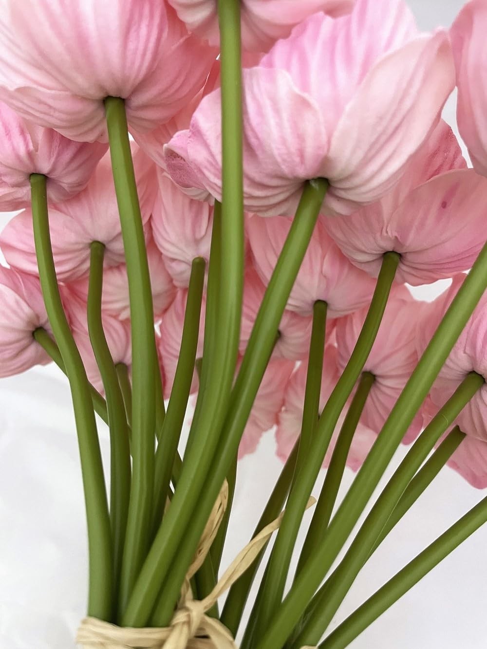 12 Stems Artificial Poppies Real Touch PU Fake Latex Flowers for Wedding Holi…