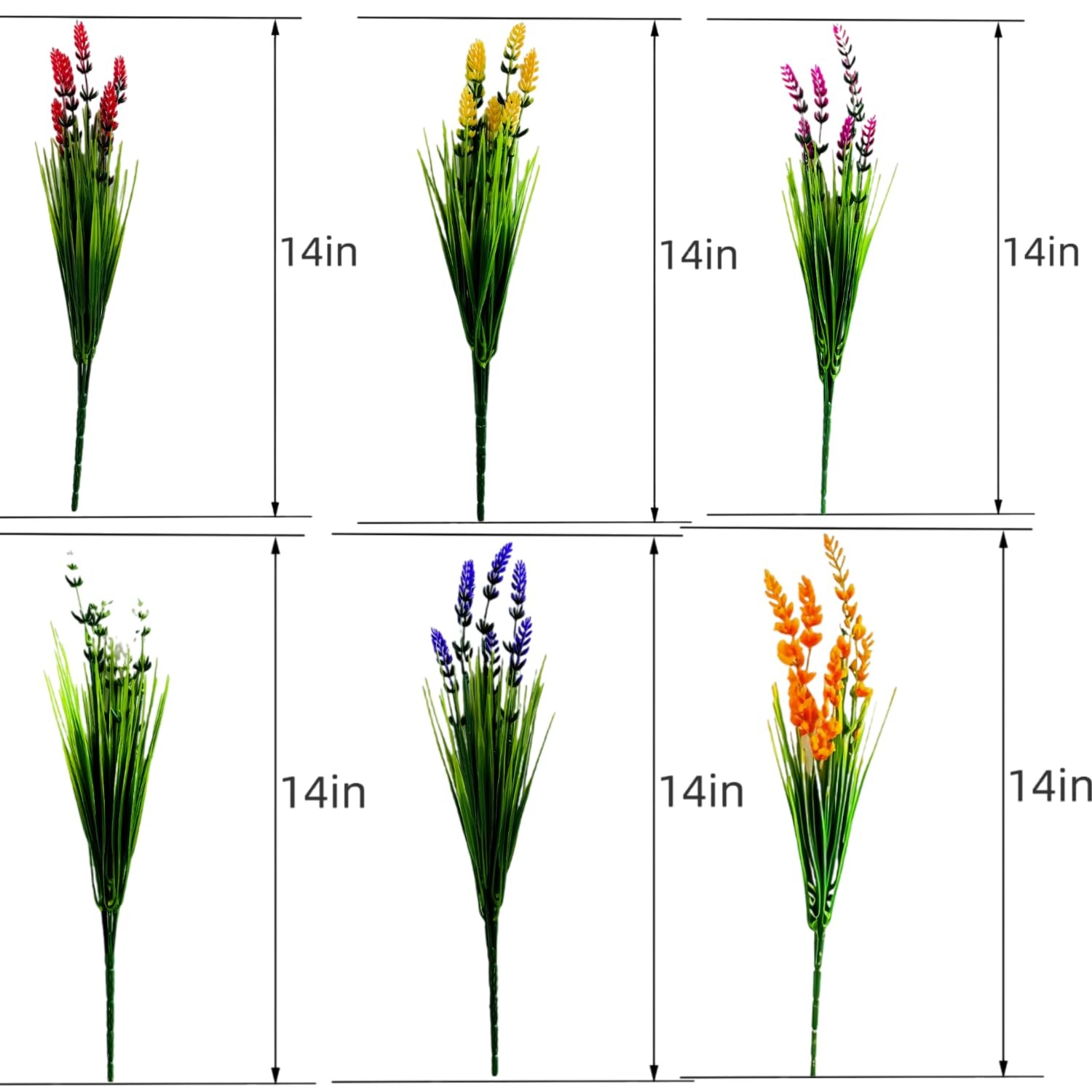 24 Bundles Artificial Lavender Flowers for Outdoors – Faux Silk Plastic Plant…