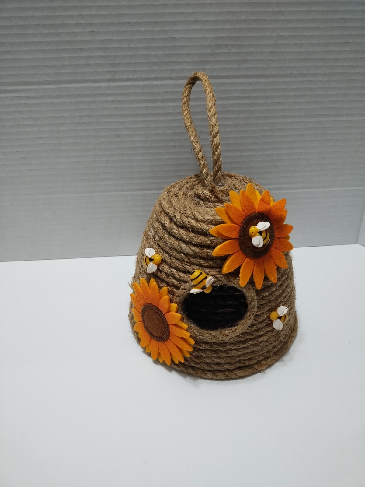 Bee Hive Decor Farmhouse Hanging Decorative Sunflower Kitchen Patio Handmade