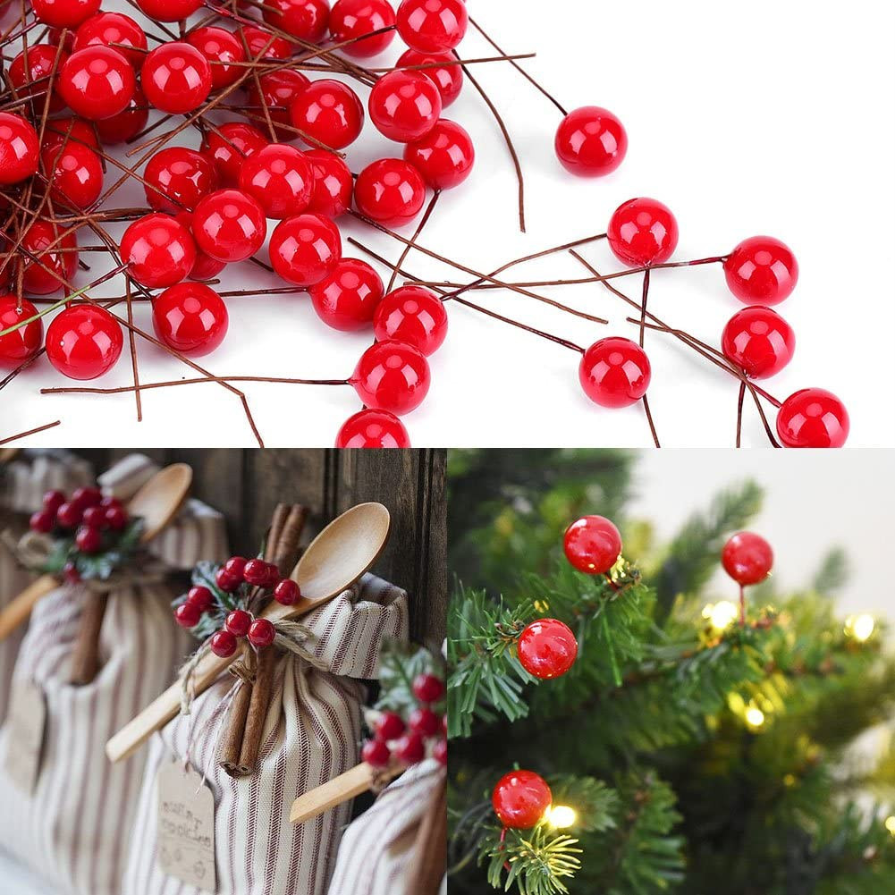 100 Artificial Cherries Lifelike Simulation Red Fake Berries Model for Crafts