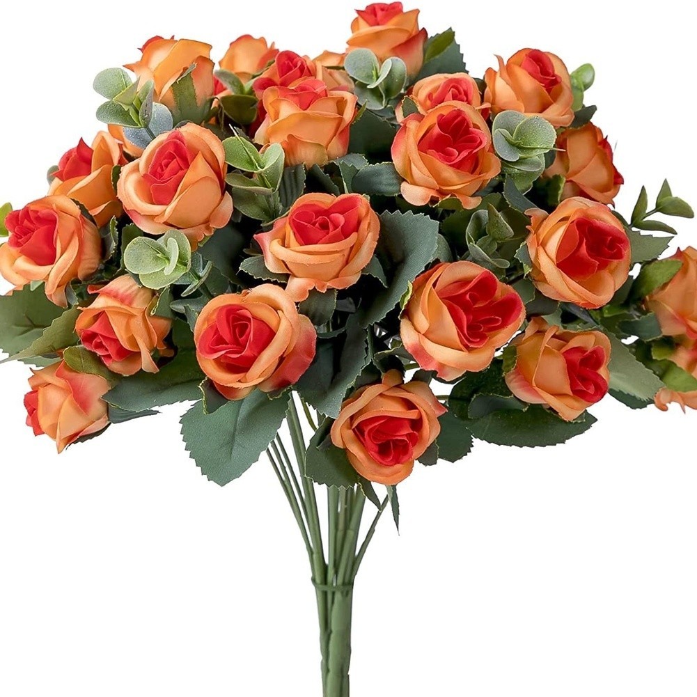 30cm Lightweight Artificial Bouquet Roses Eucalyptus 36g Wedding Decor