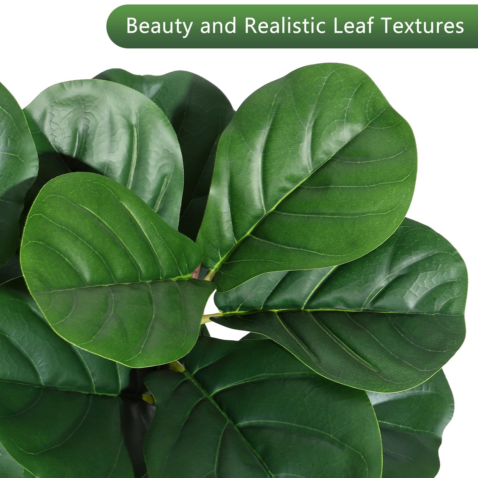 4 ft Fiddle Leaf Fig Tree Artificial with 48 Leaves – Realistic Faux Ficus Ly…