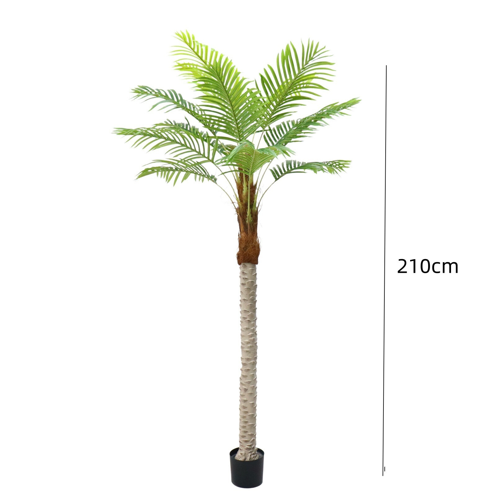 2pcs Artificial Palm Tree 210cm Realistic Tall Tropical Trees With 15pcs Leaves